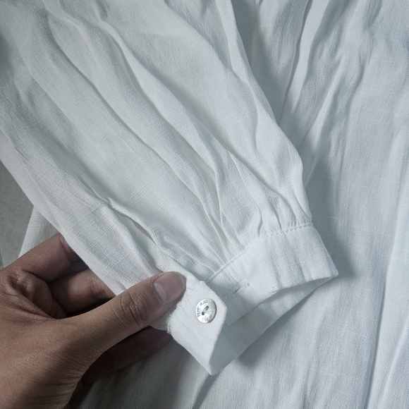 PEPE JEANS White Button Up Mesh Details Cottagecore Boho XS - Picture 6 of 11